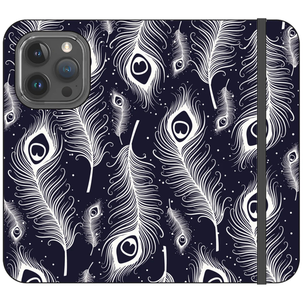 Feathers in Bloom Vegan Leather — iPhone 15 Pro Wallet Case — Finnaij