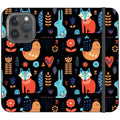 Nordic Ornament Black Vegan Leather — iPhone 15 Pro Wallet Case — Finnaij