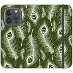 Feathers in Bloom Army Green — iPhone 15 Pro Wallet Case — Finnaij