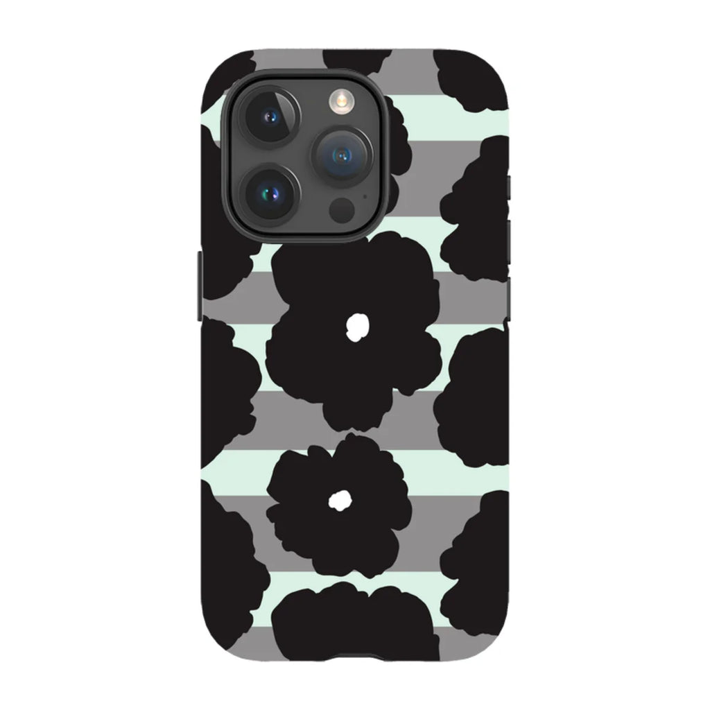 Bold Floral Black — iPhone 15 Pro Tough Case — Finnaij