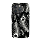 Feathers in Bloom Black — iPhone 15 Pro Tough Case — Finnaij