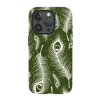 Feathers in Bloom Army Green — iPhone 15 Pro Tough Case — Finnaij