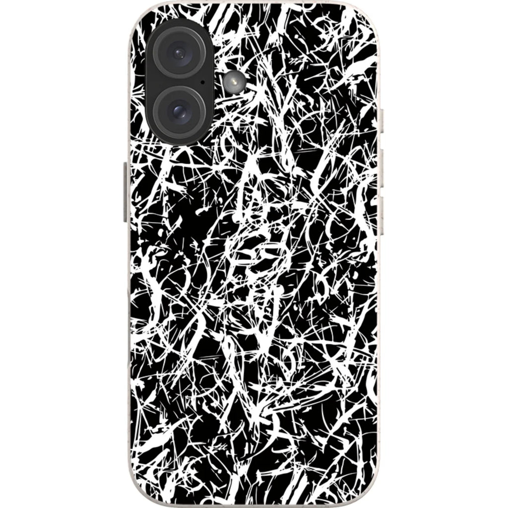 Black-White Grunge — iPhone 16 iPhone Bio-degradable Case — Finnaij