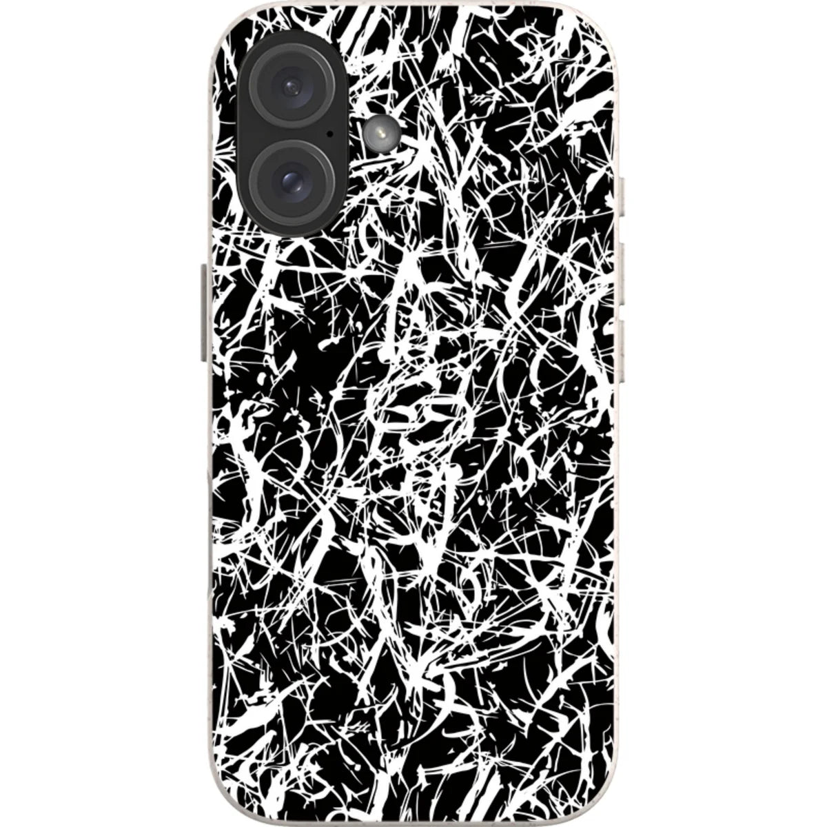 Black-White Grunge — iPhone 16 iPhone Bio-degradable Case — Finnaij