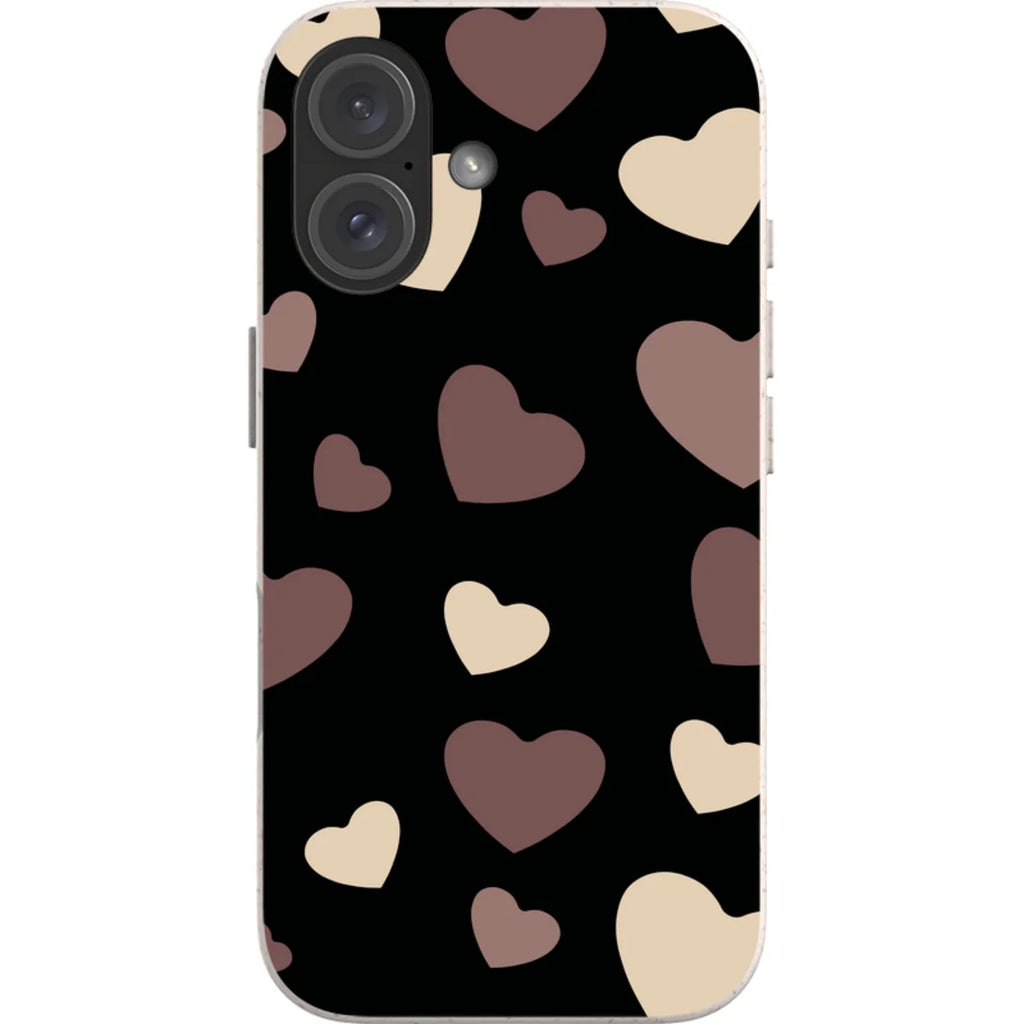 White & Black Hearts — iPhone 16 iPhone Bio-degradable Case — Finnaij