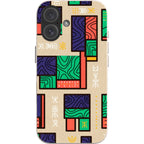 Ankara Blocks on Sand by Ada Okoye — iPhone 16 iPhone Bio-degradable Case — Finnaij