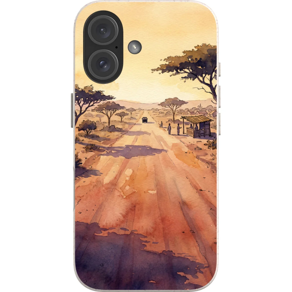 Laterite Road Golden Hour by Tobi Akinyemi — iPhone 16 iPhone Bio-degradable Case — Finnaij