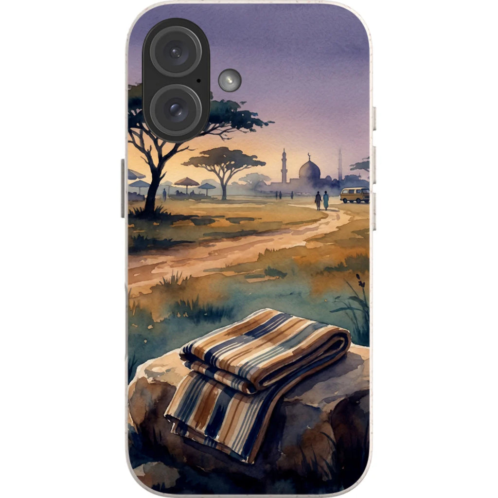 Aso-Oke Accent in the Landscape by Tobi Akinyemi — iPhone 16 iPhone Bio-degradable Case — Finnaij