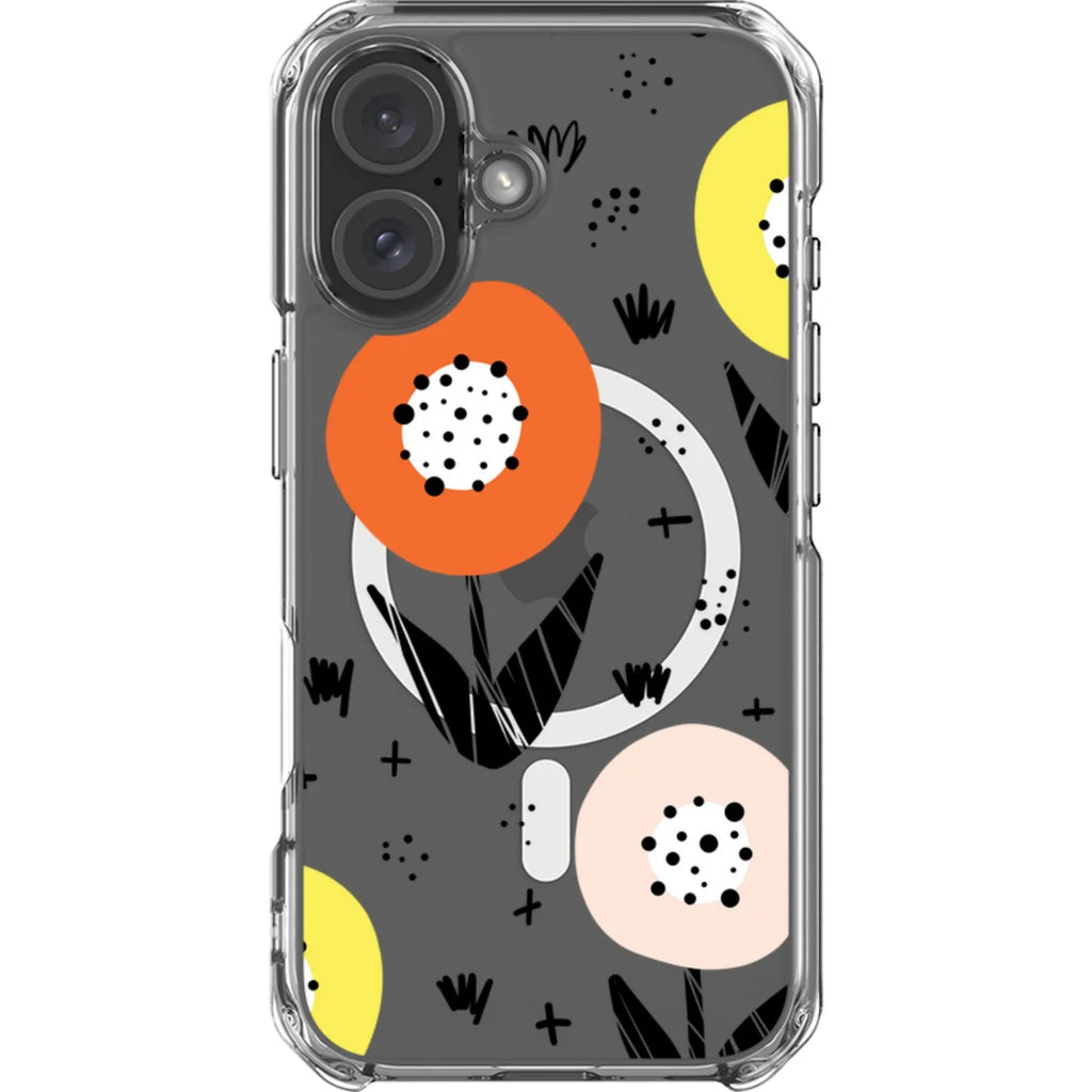 Botanical Doodle — iPhone 16 Magsafe Clear Impact Case — Finnaij