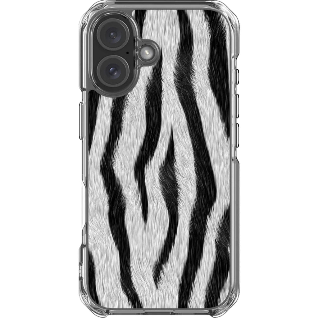 Zebra Groove — iPhone 16 Magsafe Clear Impact Case — Finnaij