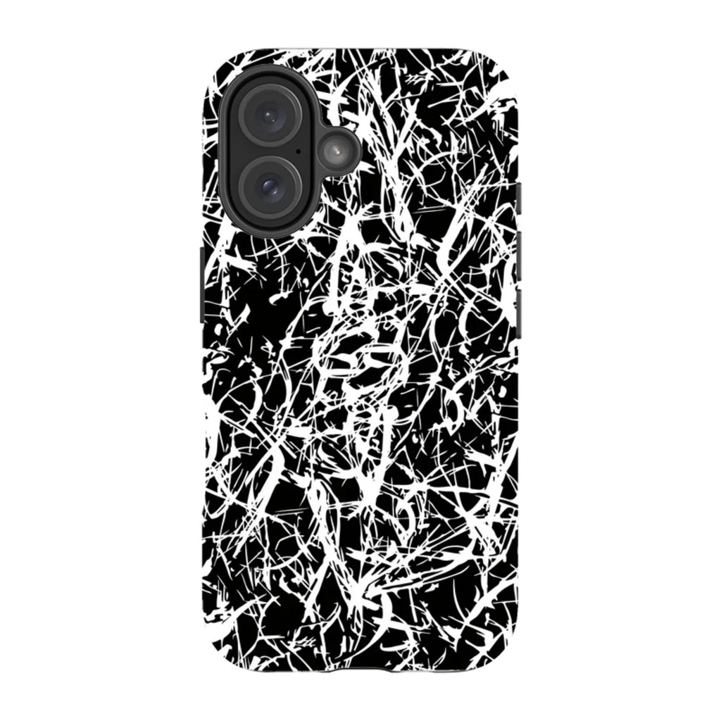Black-White Grunge — iPhone 16 Magsafe Tough Case — Finnaij