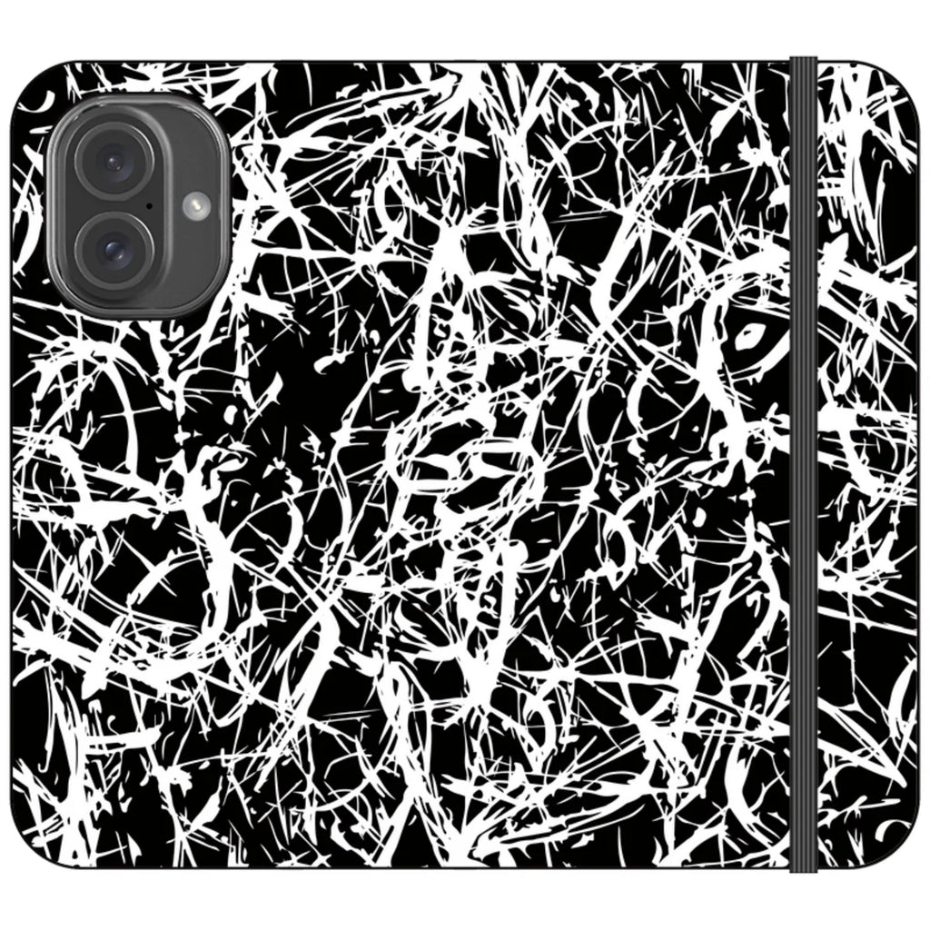 Black-White Grunge — iPhone 16 Wallet Case — Finnaij