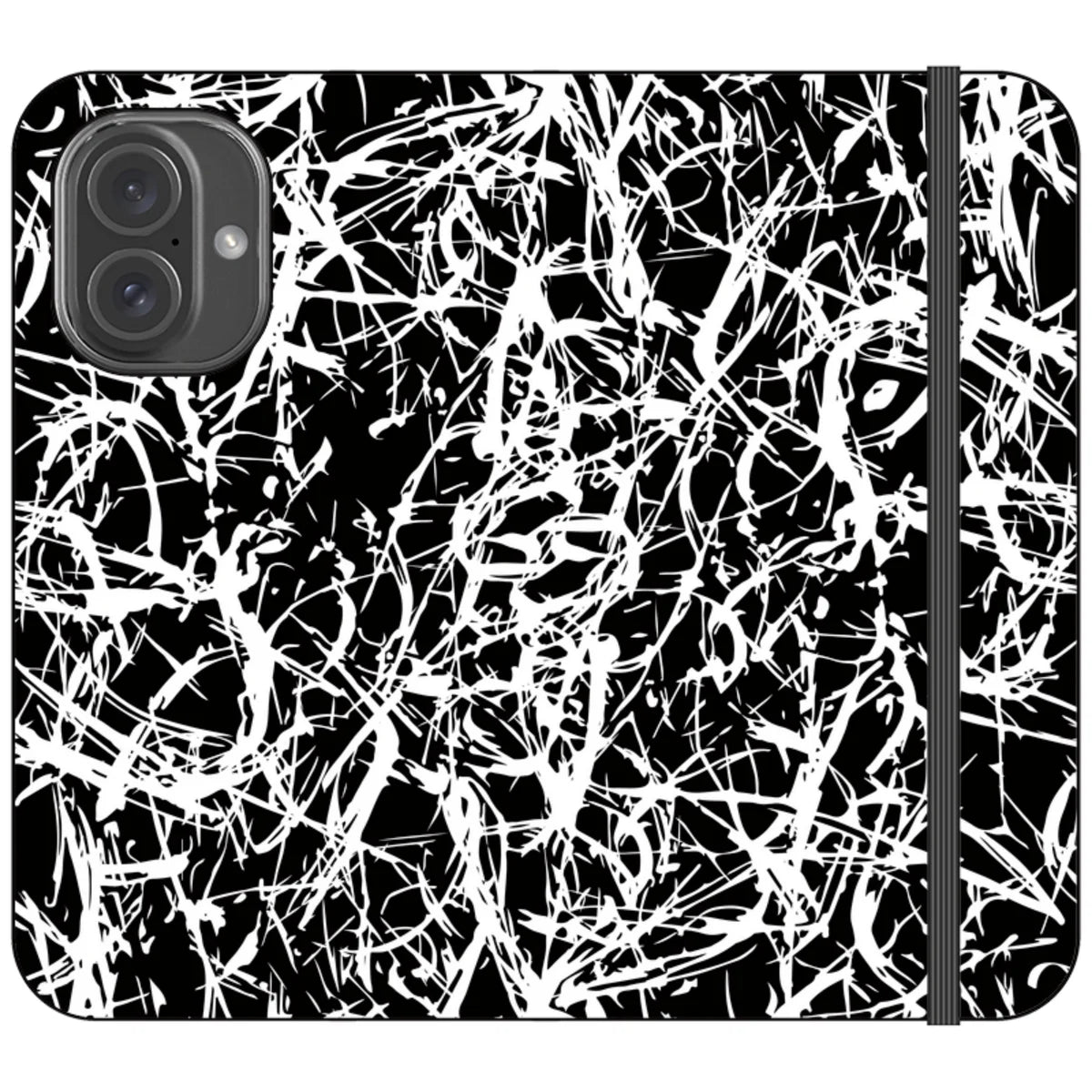 Black-White Grunge — iPhone 16 Wallet Case — Finnaij