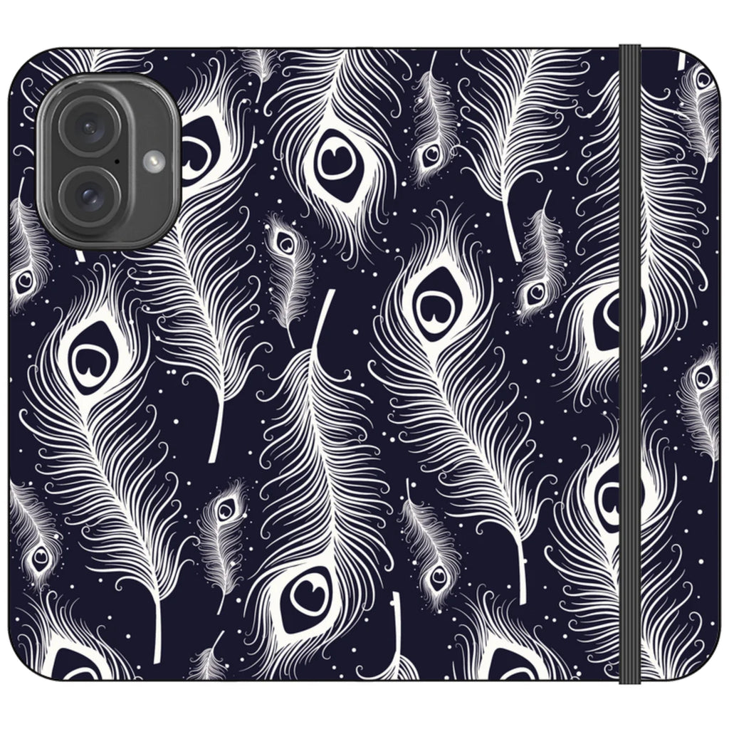 Feathers in Bloom Vegan Leather — iPhone 16 Wallet Case — Finnaij