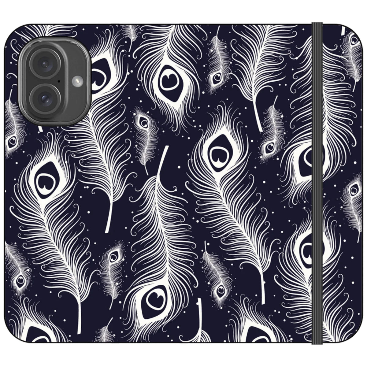 Feathers in Bloom Vegan Leather — iPhone 16 Wallet Case — Finnaij