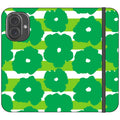 Bold Floral Green Vegan Leather — iPhone 16 Wallet Case — Finnaij