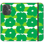 Bold Floral Green Vegan Leather — iPhone 16 Wallet Case — Finnaij