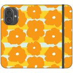 Bold Floral Orange — iPhone 16 Wallet Case — Finnaij