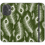 Feathers in Bloom Army Green — iPhone 16 Wallet Case — Finnaij