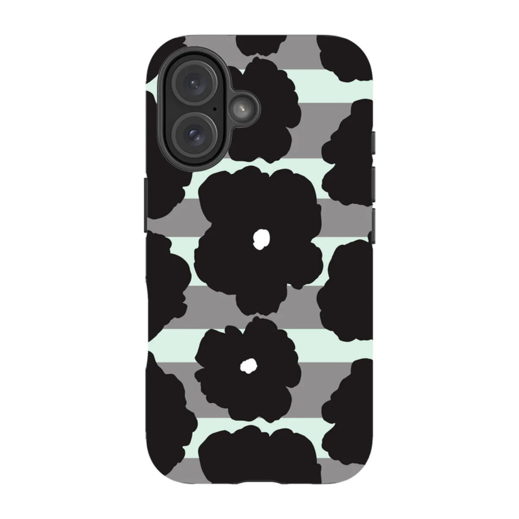 Bold Floral Black — iPhone 16 Tough Case — Finnaij