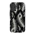 Feathers in Bloom Black — iPhone 16 Tough Case — Finnaij