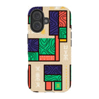 Ankara Blocks on Sand by Ada Okoye — iPhone 16 Tough Case — Finnaij