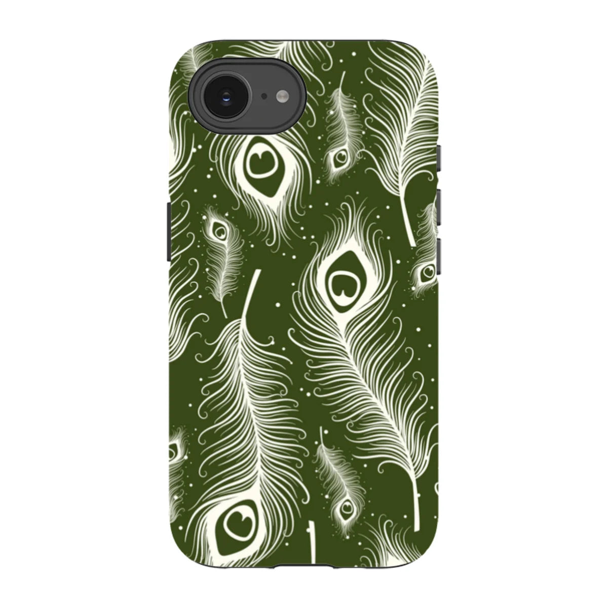 Feathers in Bloom Army Green — iPhone 16e Tough Case — Finnaij