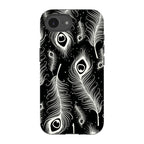 Feathers in Bloom Black — iPhone 16e Tough Case — Finnaij