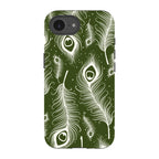 Feathers in Bloom Army Green — iPhone 16e Tough Case — Finnaij