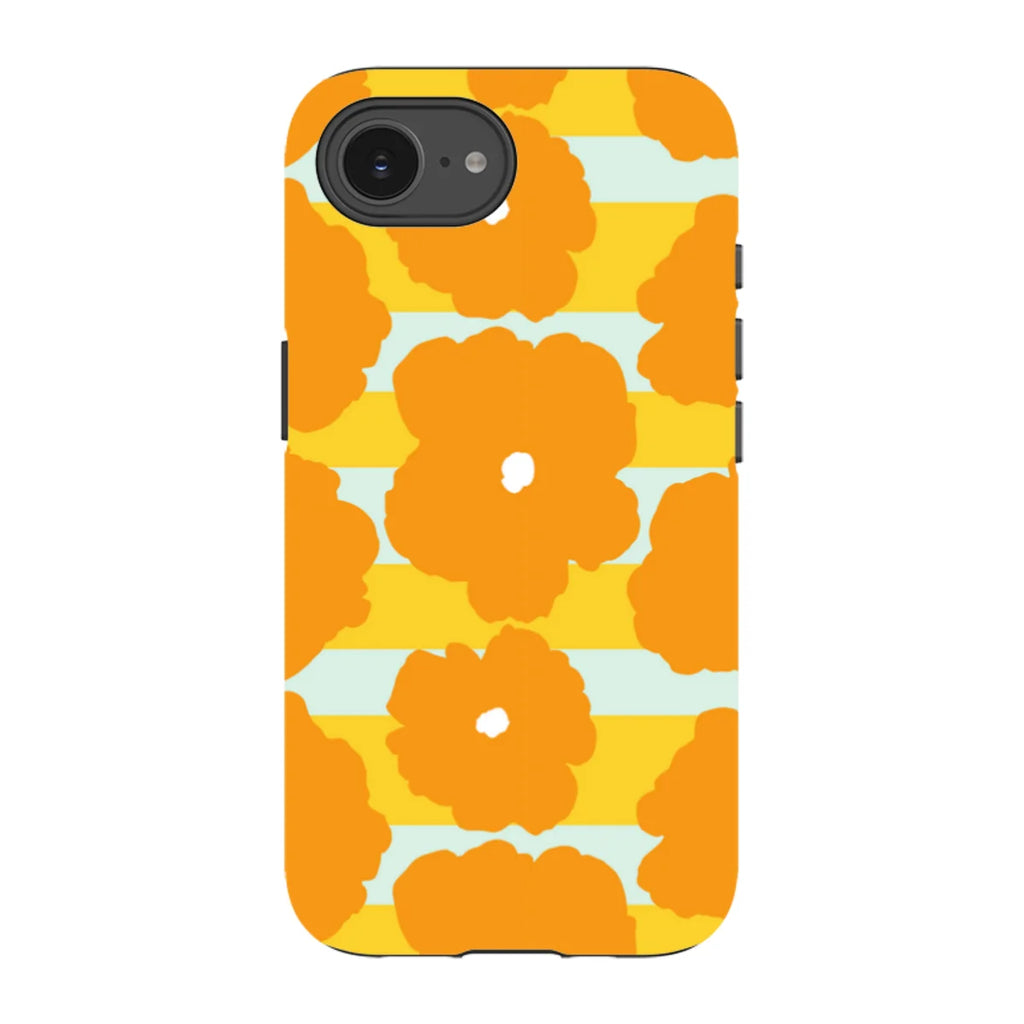 Bold Floral Orange — iPhone 16e Tough Case — Finnaij