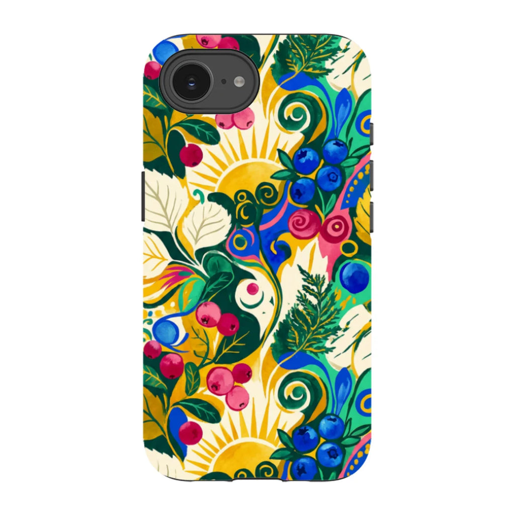 Berry Meadow Glow by Aino Kallio — iPhone 16e Tough Case — Finnaij