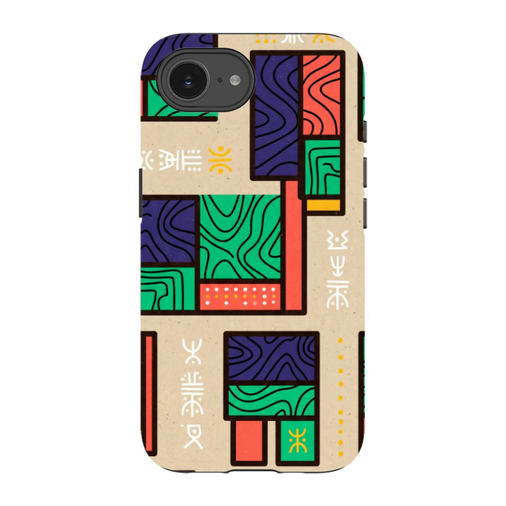 Ankara Blocks on Sand by Ada Okoye — iPhone 16e Tough Case — Finnaij