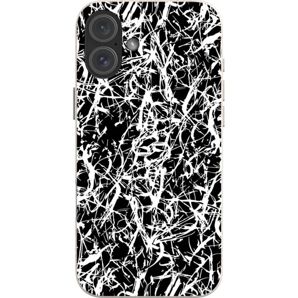 Black-White Grunge — iPhone 16 Plus iPhone Bio-degradable Case — Finnaij