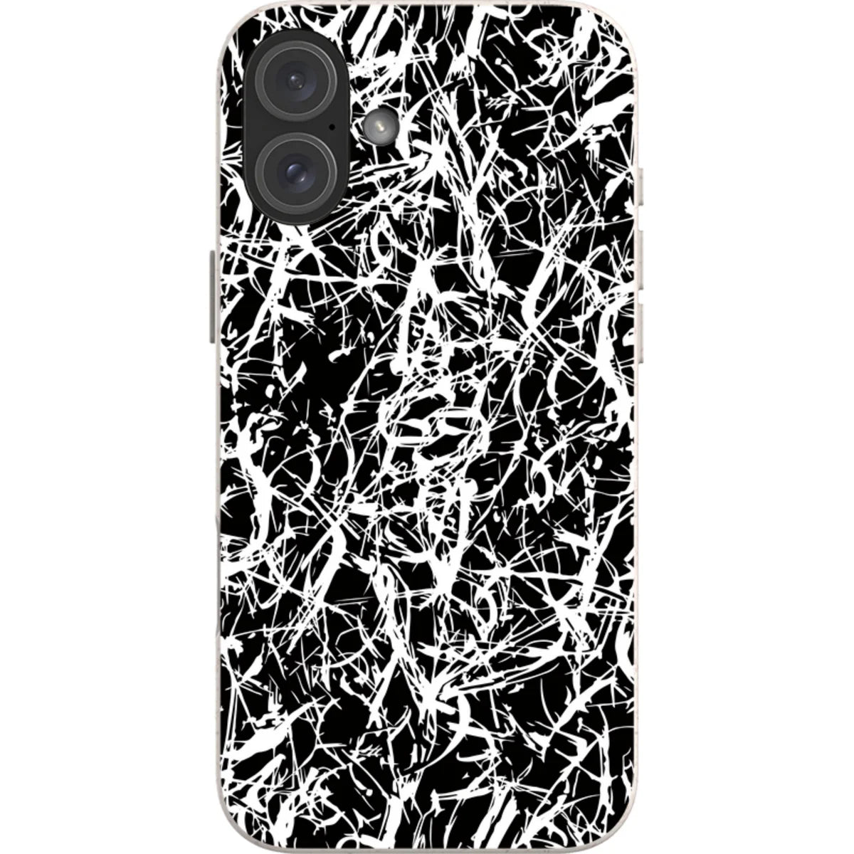 Black-White Grunge — iPhone 16 Plus iPhone Bio-degradable Case — Finnaij