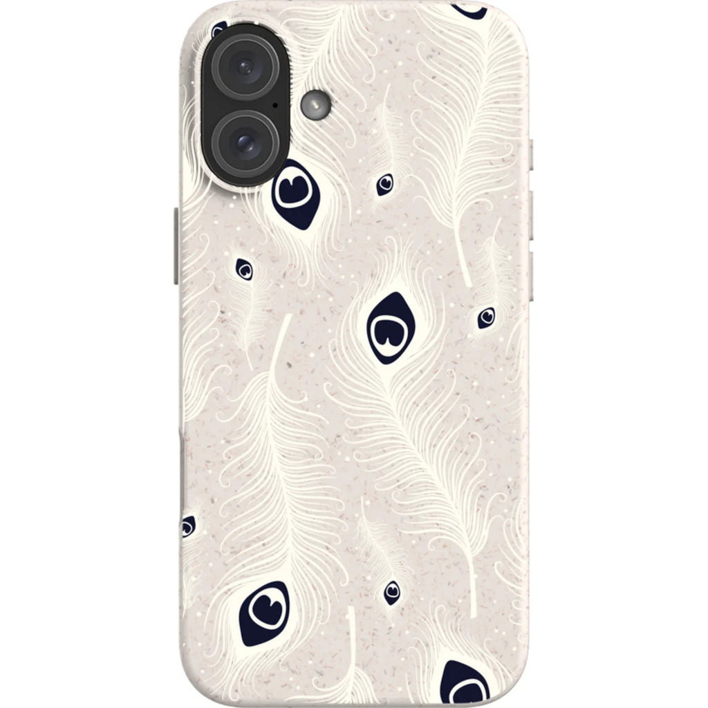 Feathers in Bloom Natural — iPhone 16 Plus iPhone Bio-degradable Case — Finnaij