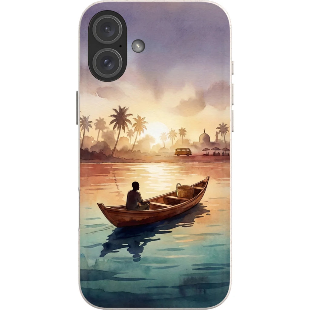 Lagoon Morning by Tobi Akinyemi — iPhone 16 Plus iPhone Bio-degradable Case — Finnaij