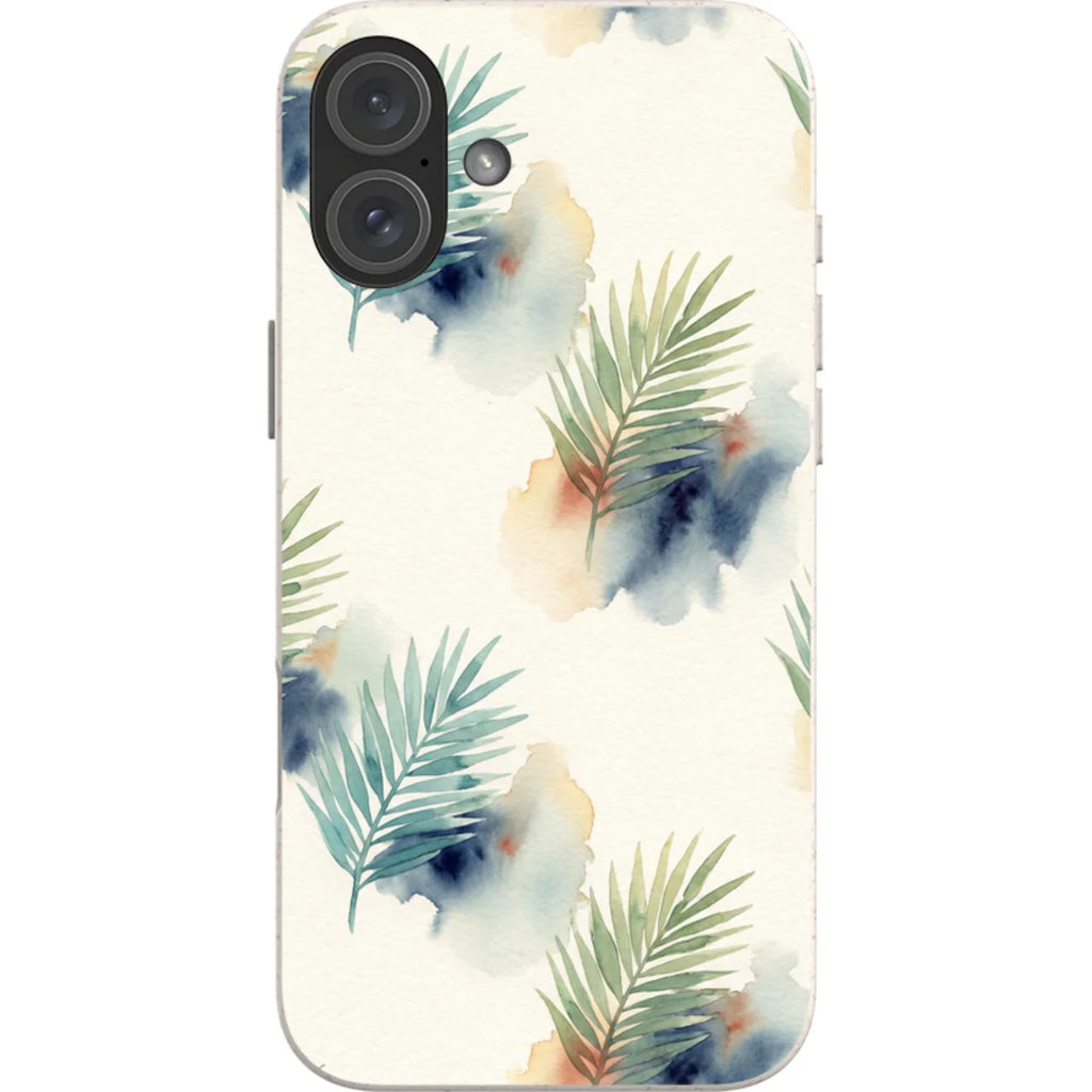 Palm Frond Breeze Pattern by Tobi Akinyemi — iPhone 16 Plus iPhone Bio-degradable Case — Finnaij