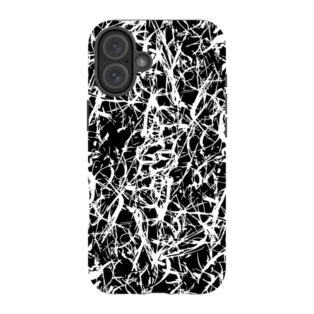Black-White Grunge — iPhone 16 Plus Magsafe Tough Case — Finnaij