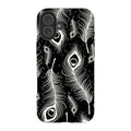 Feathers in Bloom Black — iPhone 16 Plus Magsafe Tough Case — Finnaij