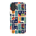 Coastal Indigo Tiles by Ada Okoye — iPhone 16 Plus MagSafe Tough Case — Finnaij