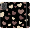 White & Black Hearts Vegan Leather — iPhone 16 Plus Wallet Case — Finnaij
