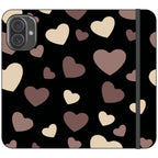White & Black Hearts Vegan Leather — iPhone 16 Plus Wallet Case — Finnaij