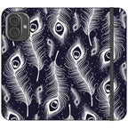 Feathers in Bloom Vegan Leather — iPhone 16 Plus Wallet Case — Finnaij