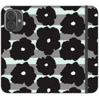 Bold Floral Black — iPhone 16 Plus Wallet Case — Finnaij
