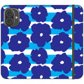 Bold Floral Blue Vegan Leather — iPhone 16 Plus Wallet Case — Finnaij