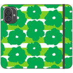Bold Floral Green Vegan Leather — iPhone 16 Plus Wallet Case — Finnaij
