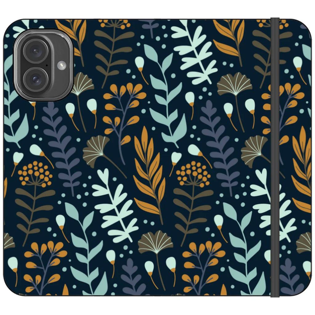 Wild Floral Vegan Leather — iPhone 16 Plus Wallet Case — Finnaij