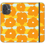 Bold Floral Orange — iPhone 16 Plus Wallet Case — Finnaij