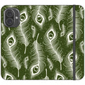 Feathers in Bloom Army Green — iPhone 16 Plus Wallet Case — Finnaij