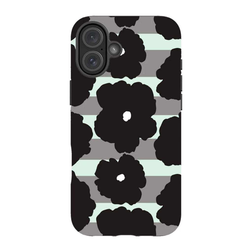 Bold Floral Black — iPhone 16 Plus Tough Case — Finnaij